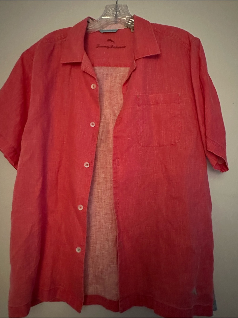 Tommy Bahama coral Short-Sleeve Linen Button-Down Shirt